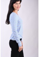 Women Blouse Pieces Pckylie O-Neck Cloud Dancer Stripes Cashmere Blue